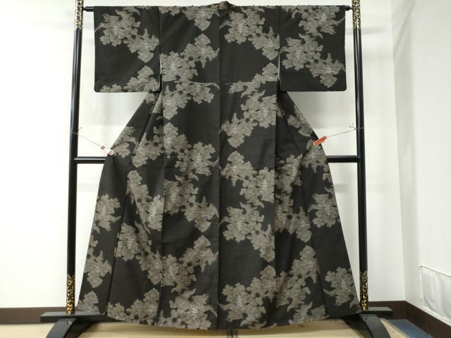 平和屋着物●本場大島紬 9マルキ 地空き 樹林風景文 正絹 逸品 CAAW7373yc