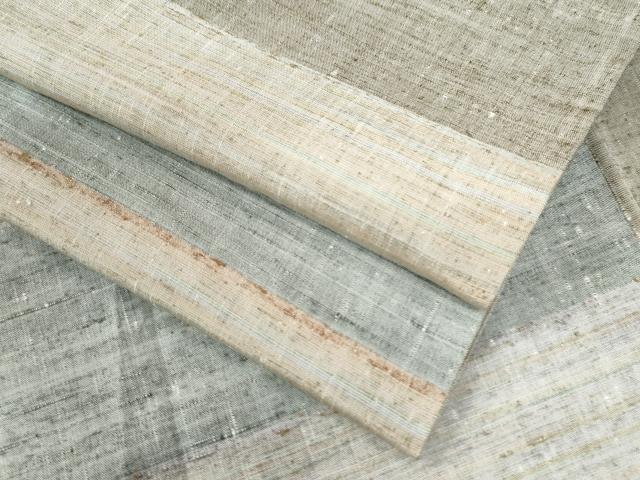 平和屋着物●上質な紬 横段文 胴抜き仕立て 正絹 逸品 CAAW7398yc