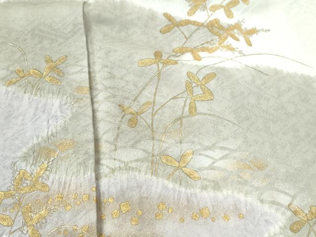 平和屋着物●訪問着 絞り 道長枝花文 金銀彩 正絹 逸品 CAAW7530yc