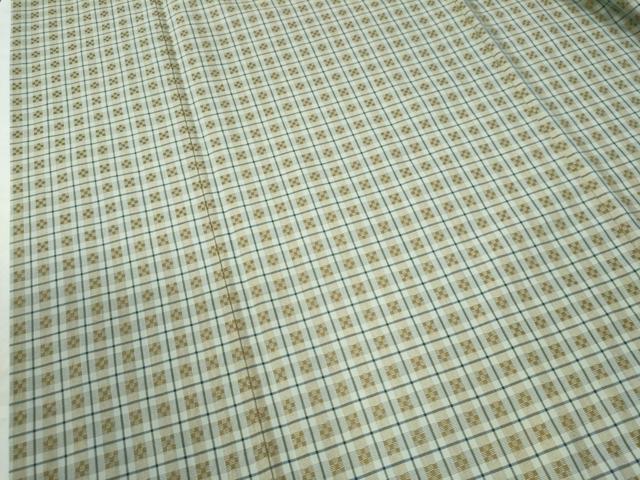 平和屋着物●花織 紬 ミンサー柄 格子吉祥文 正絹 逸品 CAAW7594yc