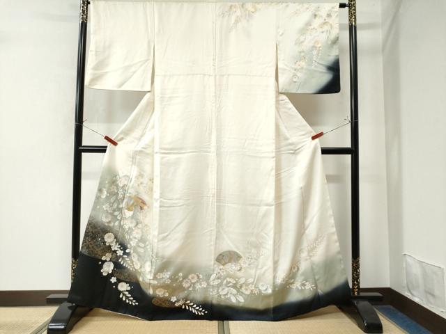 平和屋着物●訪問着 辻が花 暈し染め 金彩 正絹 逸品 CAAW7652yc