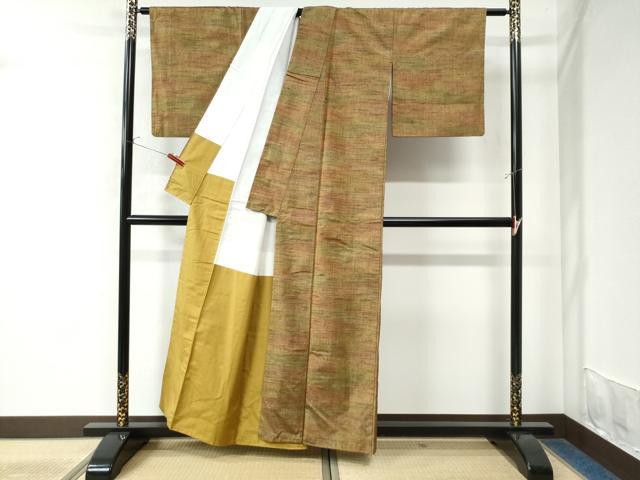 平和屋着物●上質な紬 霞文 正絹 逸品 CAAW7660yc