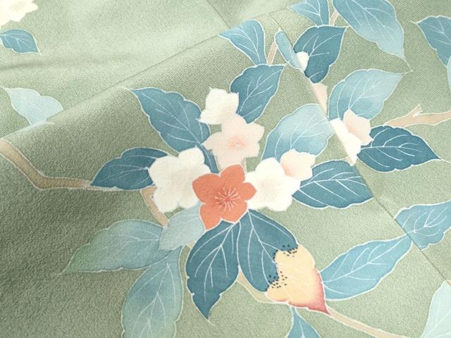 平和屋着物●訪問着 友禅 作家物 枝花文 正絹 逸品 CAAW7748yc