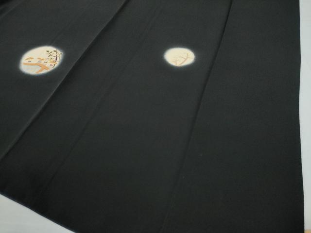 平和屋着物●訪問着 風景枝花文 蛍暈し 黒地 正絹 逸品 CAAW7798yc
