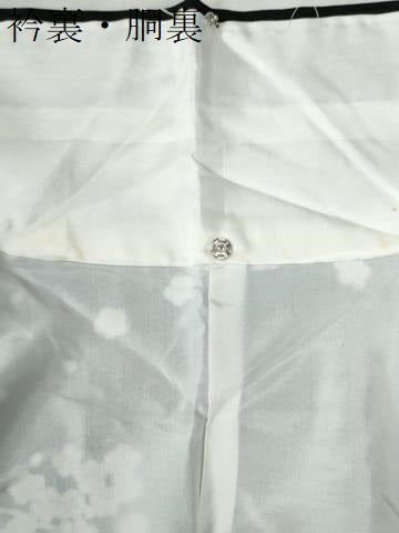 平和屋着物●上質な小紋 枝梅文 黒地 金彩 正絹 逸品 未使用 CAAW7827yc