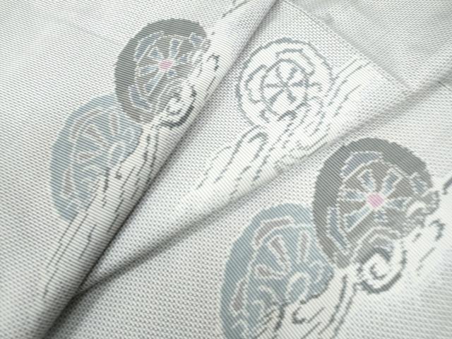 平和屋着物●本場大島紬 白大島 7マルキ 片輪車 正絹 逸品 CAAW7864yc