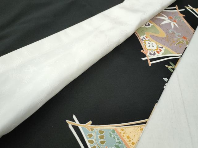 平和屋着物●豪華黒留袖 駒刺繍 溢れ松葉菱吉祥花唐草文 金彩 正絹 逸品 CAAW7897yc