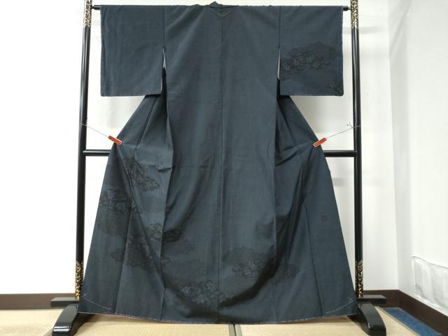 平和屋着物●訪問着 紬地 作家物 雲重ね吉祥花文 正絹 逸品 未使用 CAAW7971yc