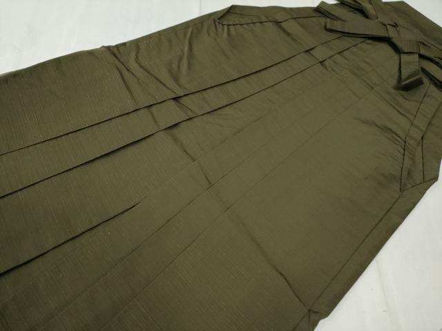 平和屋着物●男性 馬乗り袴 紬地 色無地 海松茶色 正絹 逸品 CAAW8117yc