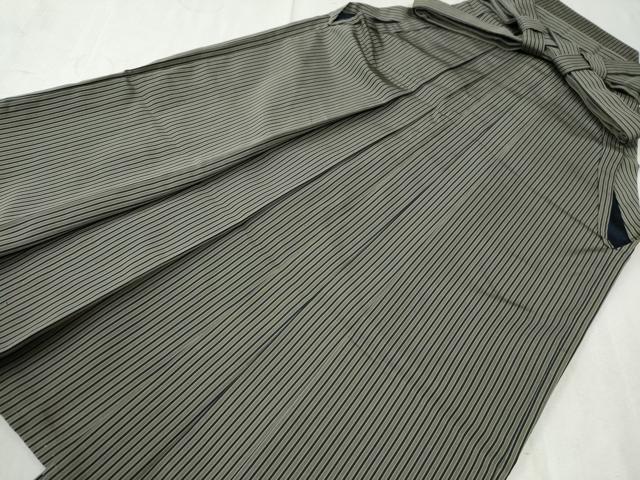 平和屋着物●男性 馬乗り袴 縞 正絹 逸品 CAAW8126yc