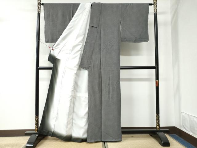 平和屋着物●江戸小紋 鮫小紋柄 黒地 正絹 逸品 未使用 CAAW8165yc