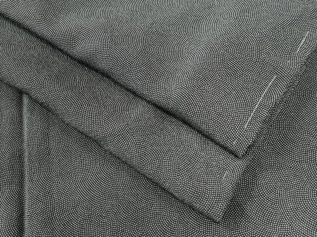 平和屋着物●江戸小紋 鮫小紋柄 黒地 正絹 逸品 未使用 CAAW8165yc