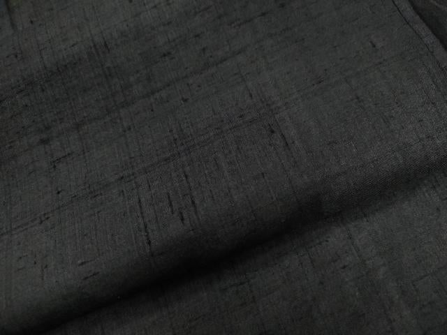 平和屋着物●上質な紬 色無地 黒地 正絹 逸品 CAAW8170yc