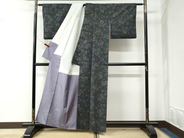 平和屋着物●本場大島紬 7マルキ 枝花文 正絹 逸品 CAAW8184yc