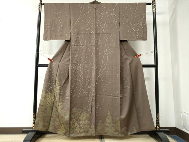 平和屋着物●訪問着 枝葉文 金彩 正絹 逸品 CAAW8220yc