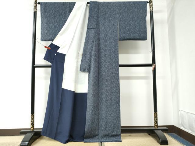 平和屋着物●人間国宝 南部芳松 突彫り 江戸小紋 松 鬼しぼ縮緬 正絹 逸品 CABE2759yc