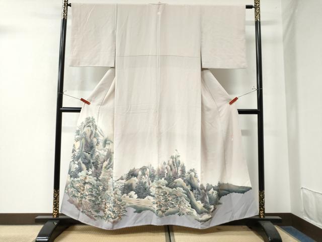 平和屋着物●京加賀友禅 松本健一 色留袖 遠山樹林文 暈し染め 正絹 逸品 CAAW8310yc