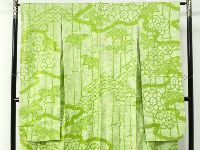 平和屋着物●豪華振袖 総絞り 笹竹吉祥花文 正絹 逸品 CAAW8349yc