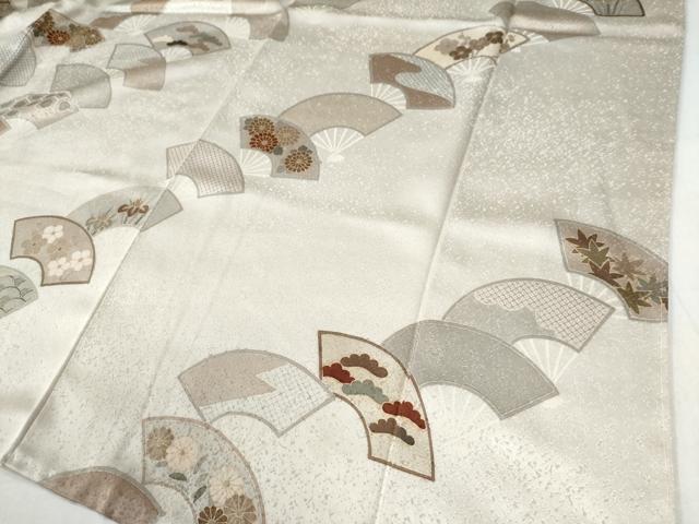 平和屋着物●訪問着 刺繍 扇面吉祥花文 金彩 正絹 逸品 CAAW8390yc
