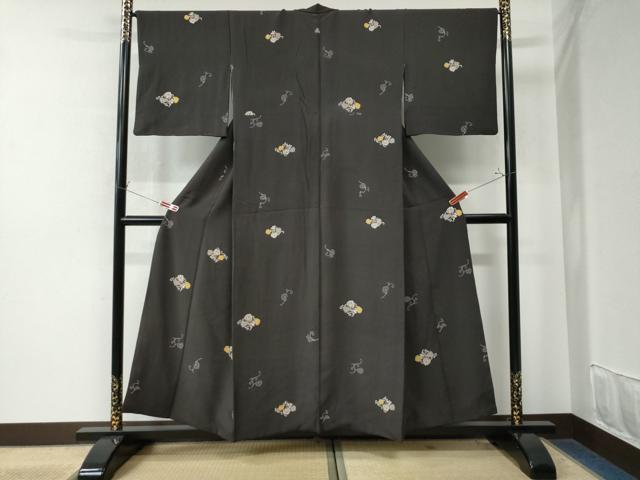 平和屋着物●上質な小紋 葵花唐草文 正絹 逸品 CAAW8398yc