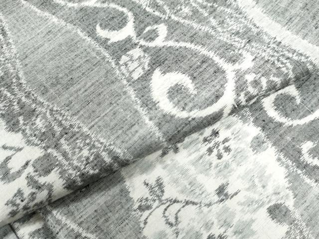 平和屋着物●上質な紬 雪輪更紗花唐草文 正絹 逸品 CAAW8442yc
