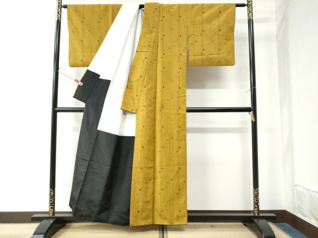 平和屋着物●上質な紬 絣文様 正絹 逸品 CAAW8463yc