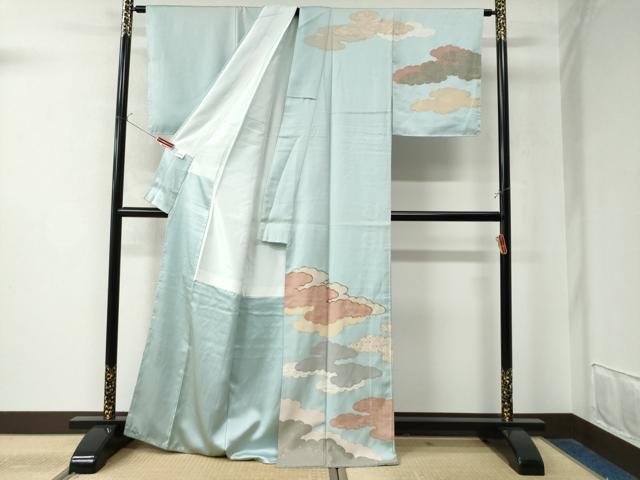 平和屋着物●訪問着 駒刺繍 雲重ね花鳥文 金彩 正絹 逸品 未使用 CAAW8547yc