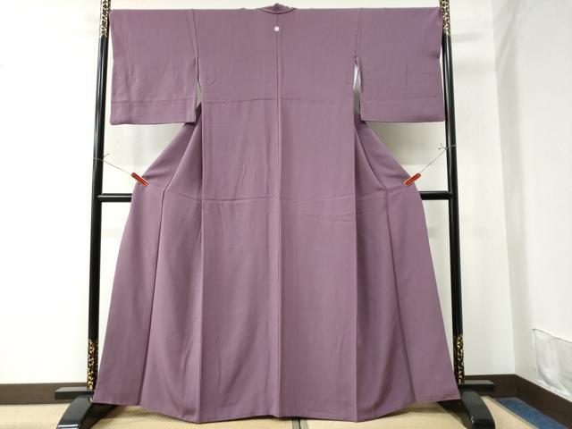 平和屋着物●上質な色無地 江戸紫色 正絹 逸品 CABE8402ycm