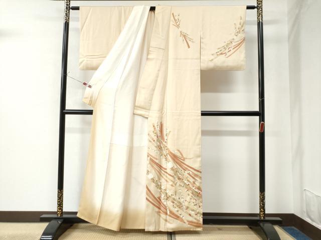 平和屋着物●訪問着 束ね熨斗飛鶴吉祥花文 金彩 正絹 逸品 CAAW8590yc