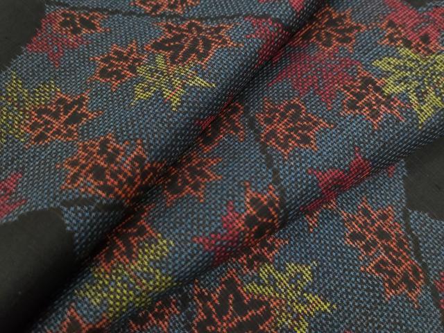 平和屋着物●本場大島紬 7マルキ 楓 正絹 逸品 未使用 CAAW8635yc
