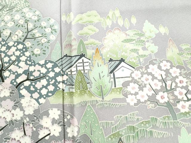 平和屋着物●豪華色留袖 友禅 作家物 風景文 暈し染め ロング丈 正絹 逸品 CAAW8652yc