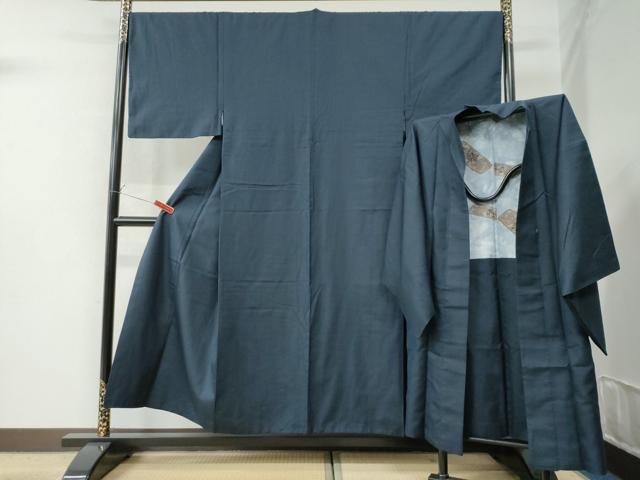 平和屋着物●男性 紬 アンサンブル 100亀甲 総詰め 正絹 逸品 CAAW8681yc