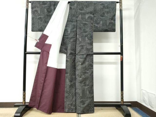 平和屋着物●本場大島紬 7マルキ 吉祥花文 正絹 逸品 CAAW8698yc