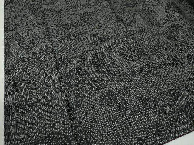 平和屋着物●本場大島紬 7マルキ 吉祥花文 正絹 逸品 CAAW8698yc