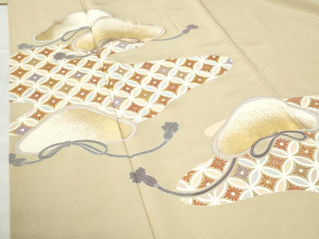 平和屋着物●豪華色留袖 駒刺繍 七宝花松文 金彩 正絹 逸品 CAAW8797yc