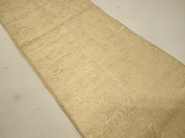 平和屋着物*夏物 全通柄 本袋帯 草花文 金糸 正絹 逸品 CAAW8891oy