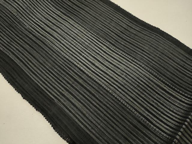 平和屋着物*夏物 八寸名古屋帯 間道 黒地 正絹 逸品 CAAW8977oy