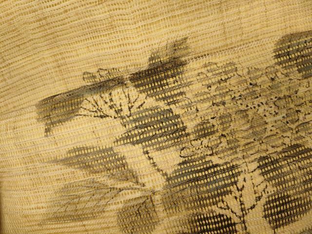 平和屋着物*夏物 九寸名古屋帯 手描き 紫陽花 麻 逸品 CAAW8988oy
