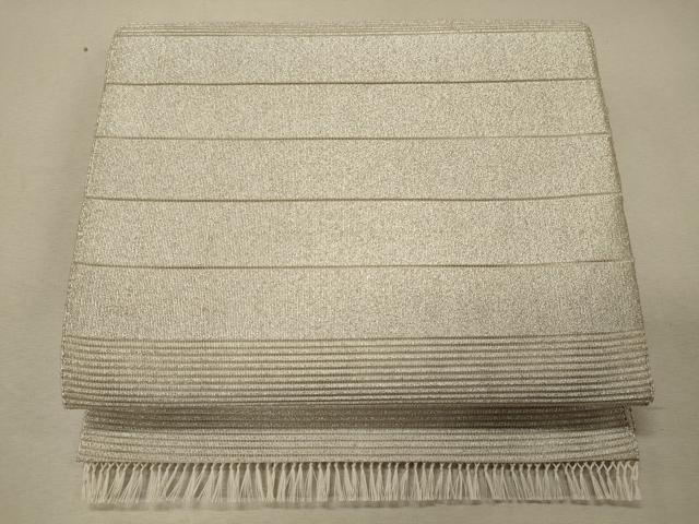 平和屋着物*夏物 八寸名古屋帯 絽綴れ 横段文 銀糸 正絹 逸品 CAAW8992oy