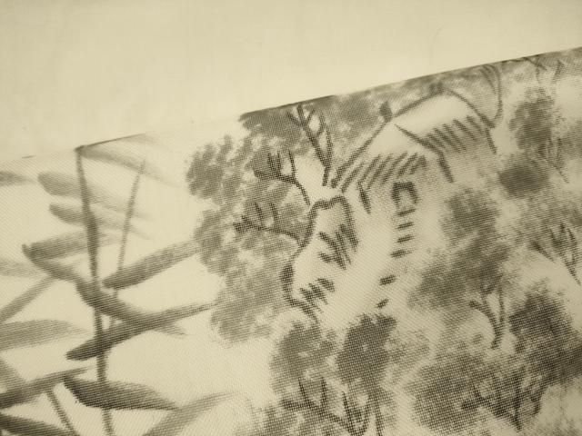 平和屋着物*夏物 九寸名古屋帯 作家物 手描き 風景笹竹文 正絹 逸品 CAAW9003oy