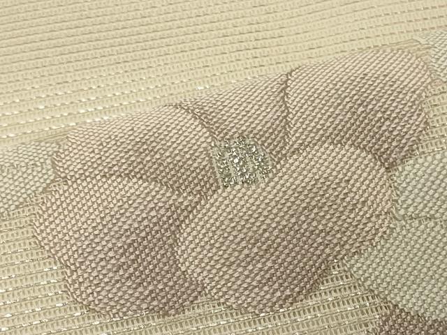 平和屋着物*夏物 九寸名古屋帯 籬草花文 銀糸 正絹 逸品 CAAW9021oy