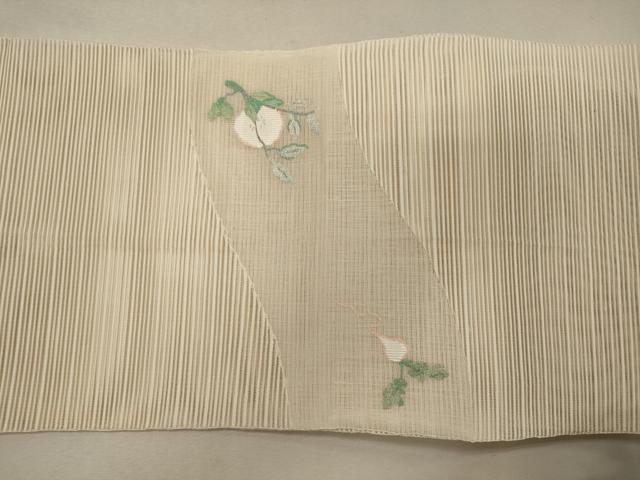 平和屋着物*夏物 八寸名古屋帯 絽綴れ 成り物 銀糸 正絹 逸品 CAAW9094oy