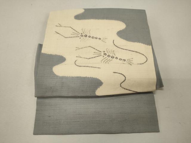 平和屋着物*夏物 つけ帯 絽紬 絞り 手描き 海老 三越扱い 正絹 逸品 CAAW9106oy