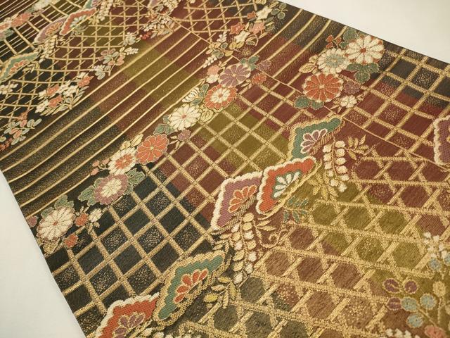 平和屋着物◎両方向 六通柄袋帯 唐織 珀眉献上錦 金糸 正絹 逸品 CAAW9233qe