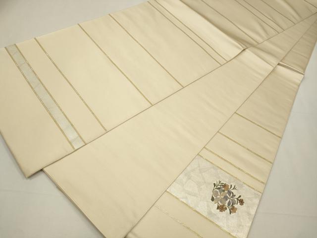 平和屋着物◎六通柄袋帯 螺鈿箔 押し花 金彩 正絹 逸品 CAAW9249qe