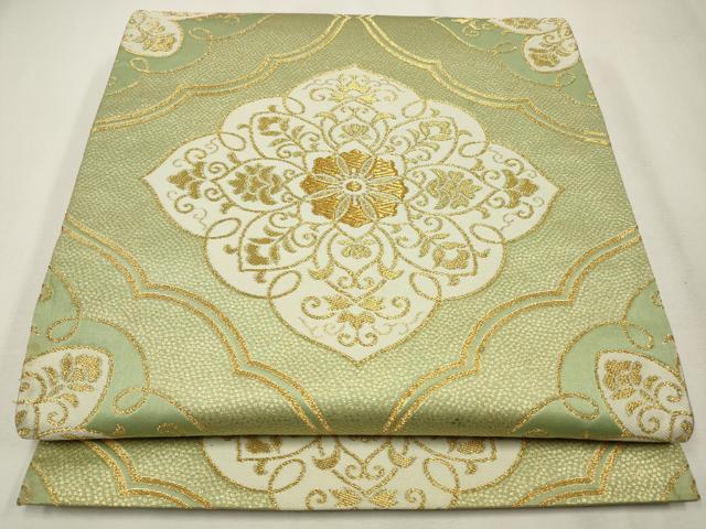 平和屋着物◎六通柄袋帯 花唐草文 金糸 正絹 逸品 CAAW9371qe