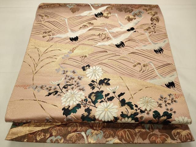 平和屋着物◎全通柄袋帯 唐織 金糸 正絹 逸品 CAAW9479qe