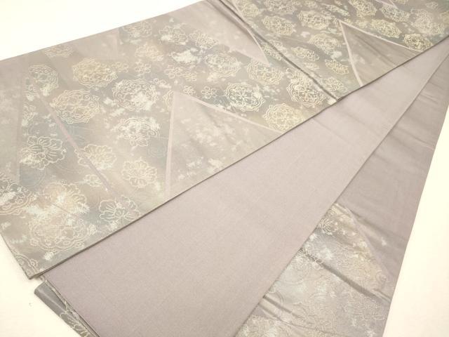 平和屋着物◎六通柄京袋帯 切嵌草花文 金糸 引箔 正絹 逸品 CAAW9585qe