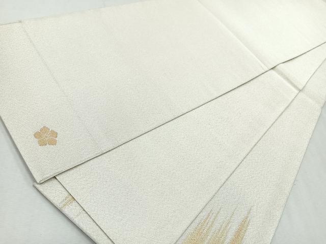 平和屋着物◎太鼓柄袋帯 綴れ 雲取り霞文 ワンポイント 金糸 正絹 逸品 CAAW9674nb