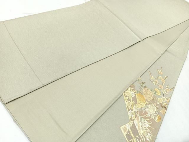 平和屋着物◎太鼓柄袋帯 御所車花鳥文 金彩 正絹 逸品 CAAW9687nb